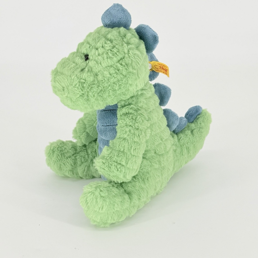 Steiff Spott Stegasaurus Dinosaur Green Blue Plush 9" Soft Germany